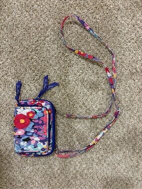 Vera Bradley Purple Impressionista Floral Quilted Crossbody Wallet Purse